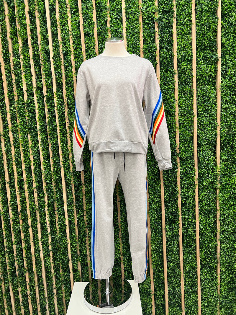 Rainbow Detail Jogger Set