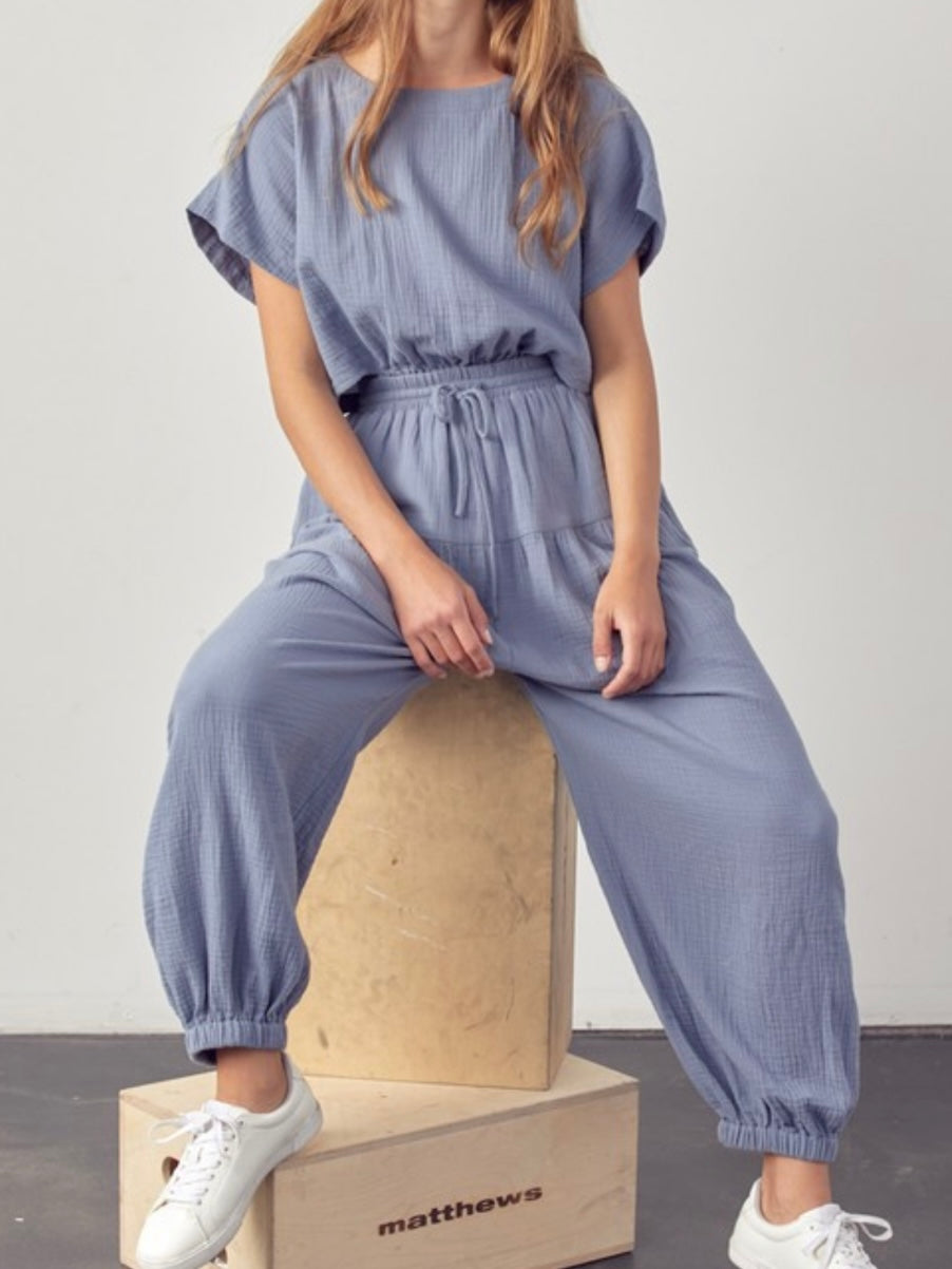 Open Back Jogger Jumpsuit