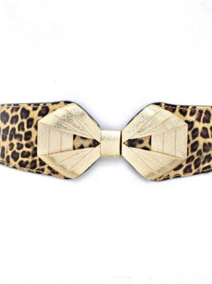 Leopard Print Stretch Belt