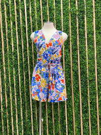 Blue Honey Floral Romper