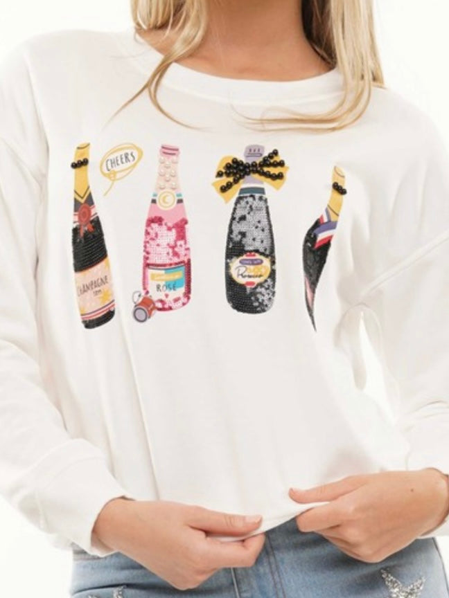 Embellished Champagne Sweater