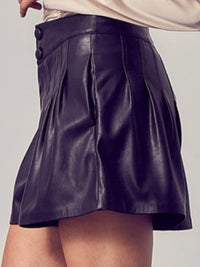 Leatherette Paperbag Shorts
