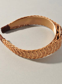 Brown Buckle Raffia Headband