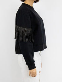 Black Back Fringe Sweater