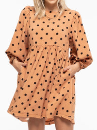 Polka Dot Balloon Sleeve Dress