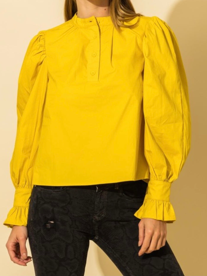 Mustard Frill Detail Blouse