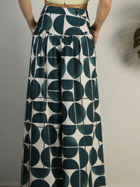 Dark Green GEo Wide Leg Pants