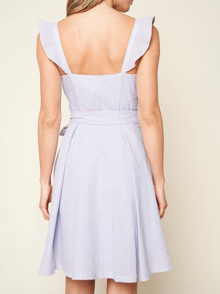 Gingham Print Bustier Dress
