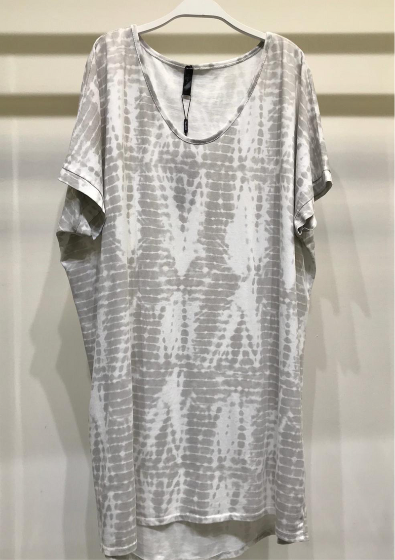 Grey Alligator Tie Dye Oversized Dress