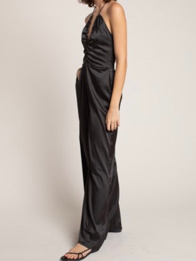 Black Elegant V Neckline Jumpsuit