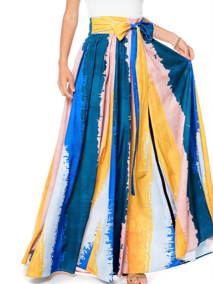 Colorful Paint Strikes Maxi Skirt