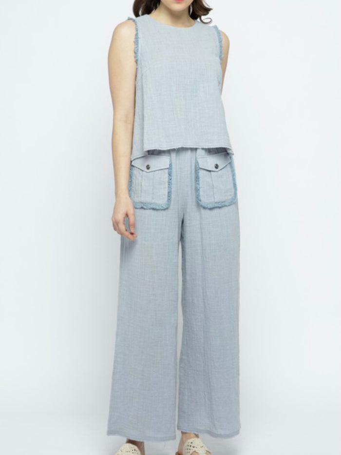 Linen Crop Pant Set
