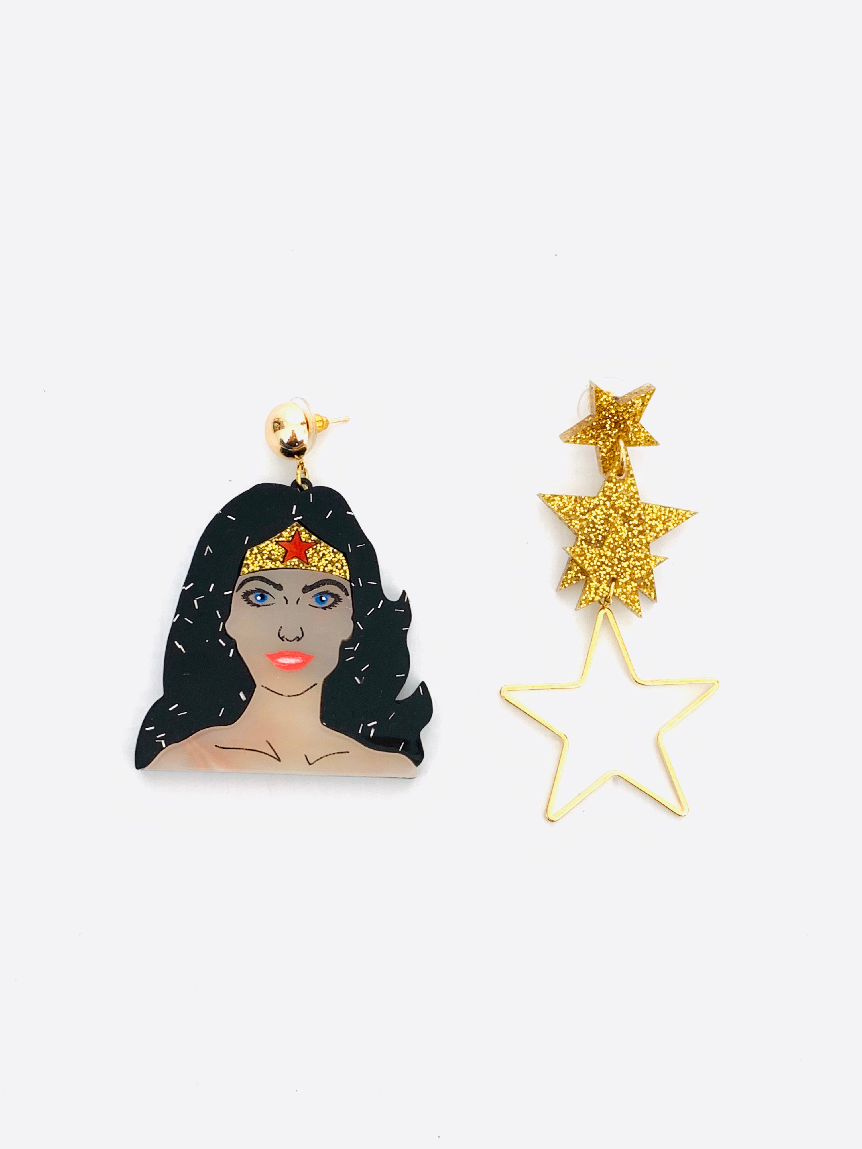 Wonder Woman Acrylic Earrings