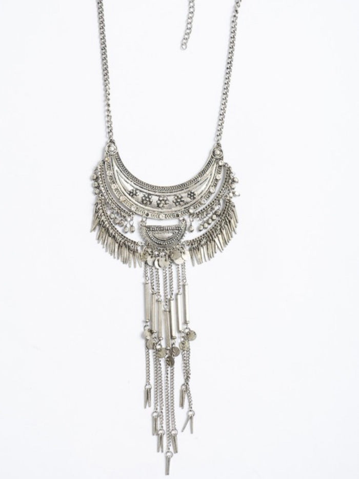 Silver Multi layer Statement Necklace