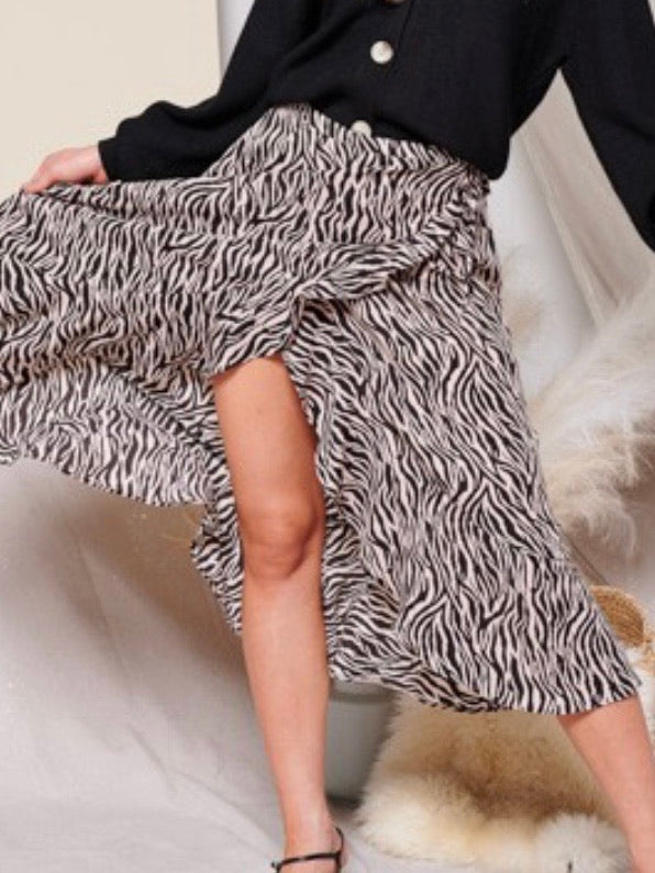 Zebra Wrap Skirt