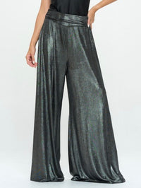 Wide Leg Metallic Pants