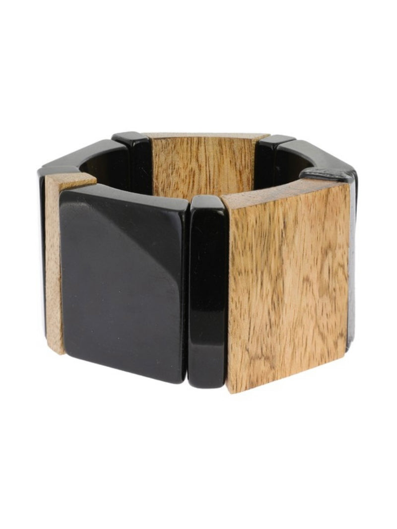 Wood Resin Geo Bracelet