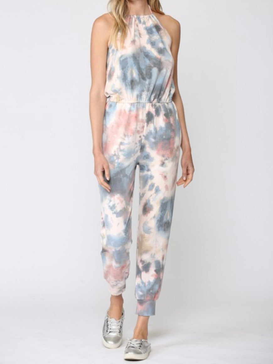 Halter Tie Dye Jogger JUmpsuit