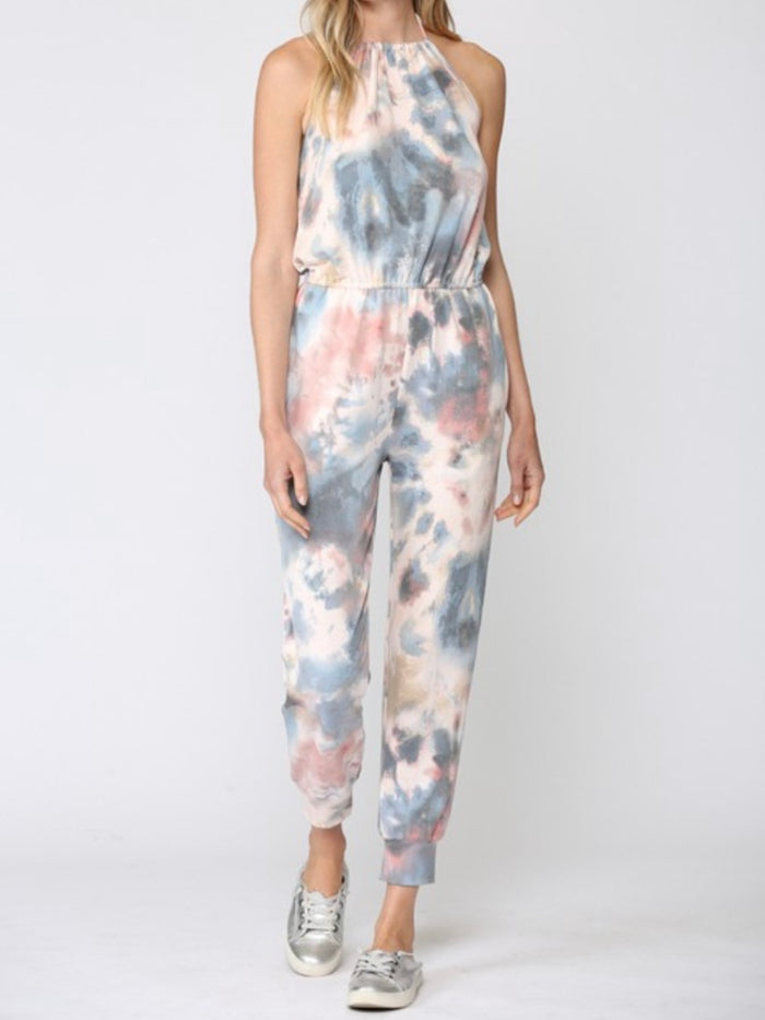 Halter Tie Dye Jogger JUmpsuit