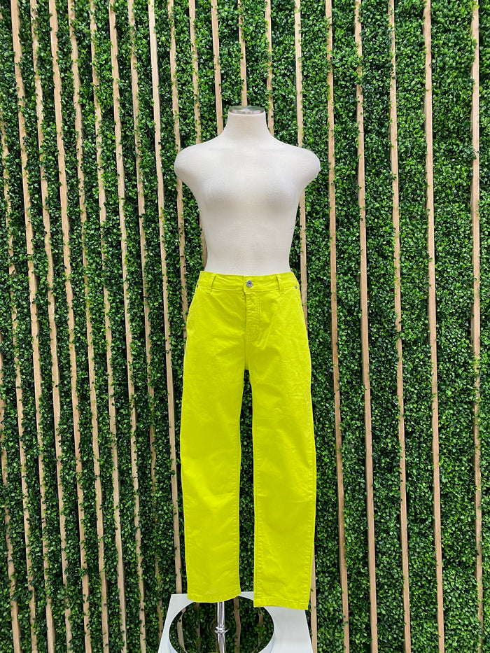 Yellow Green Straight Pants