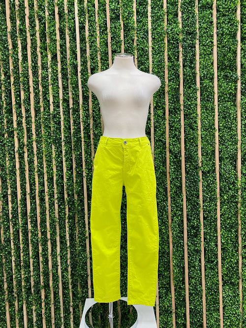 Yellow Green Straight Pants