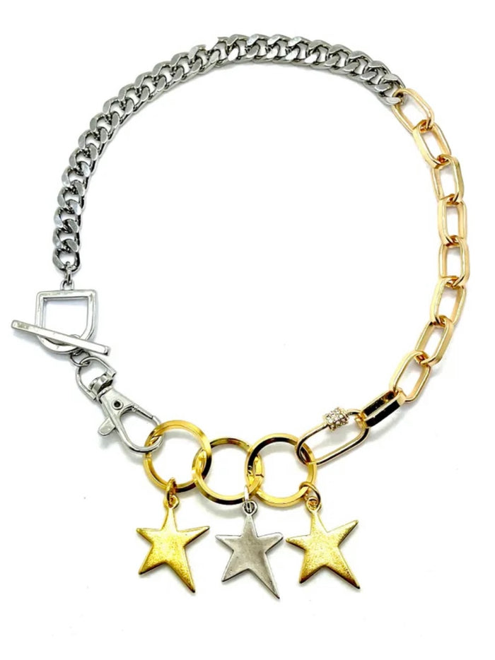 Stars Mixed Chain Necklace