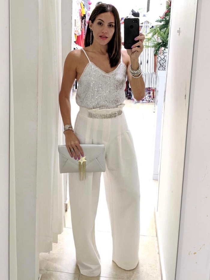Silver Sequin Cami