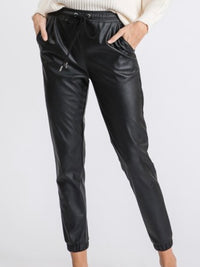 Faux Leather Jogger Pants