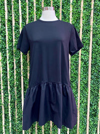 Ruffle Bottom T Shirt Dress