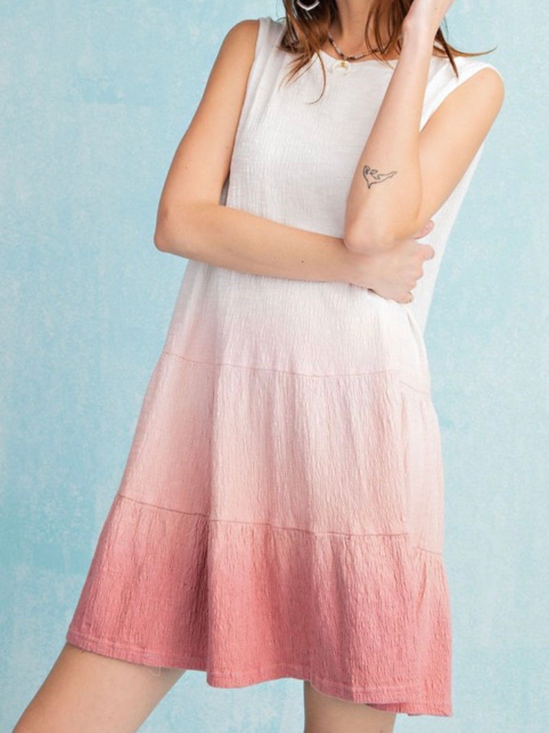 Ombré Tiered Short Dress