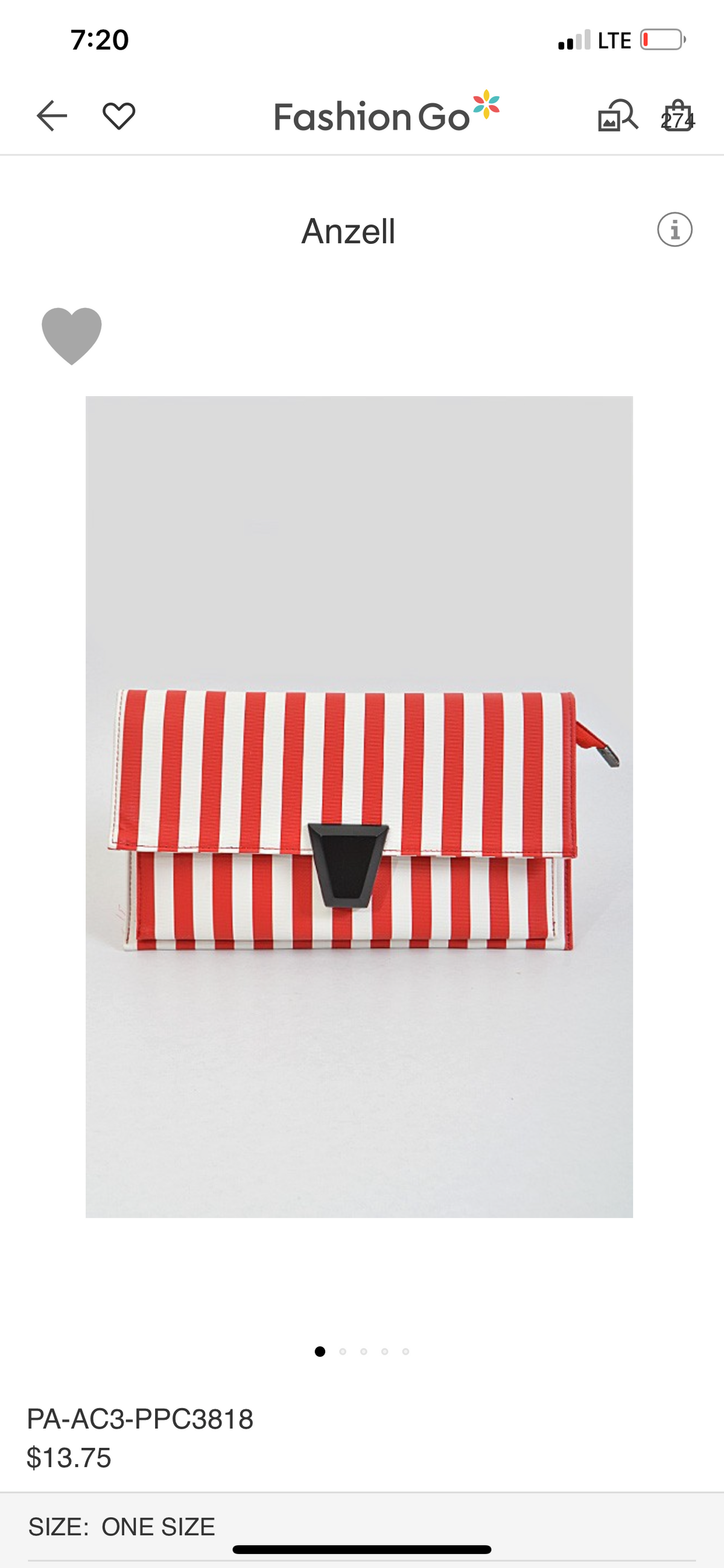 Striped Clutch