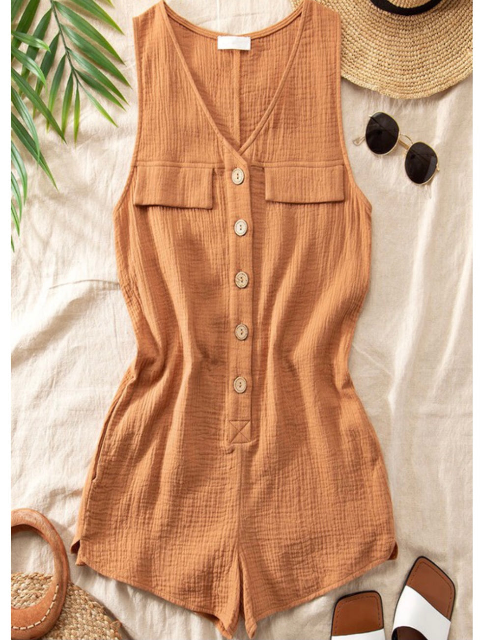 Gauze Sleeveless Romper