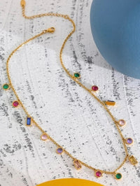 Zirconia Charm Chain Necklace