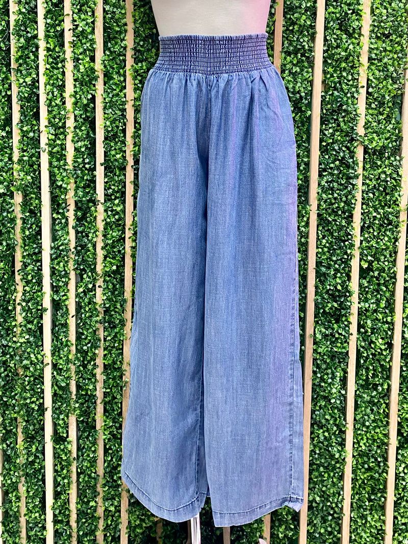 Denim Wide Leg Palazzo