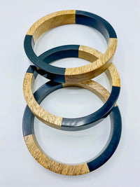 Wood Resin Bangle Set