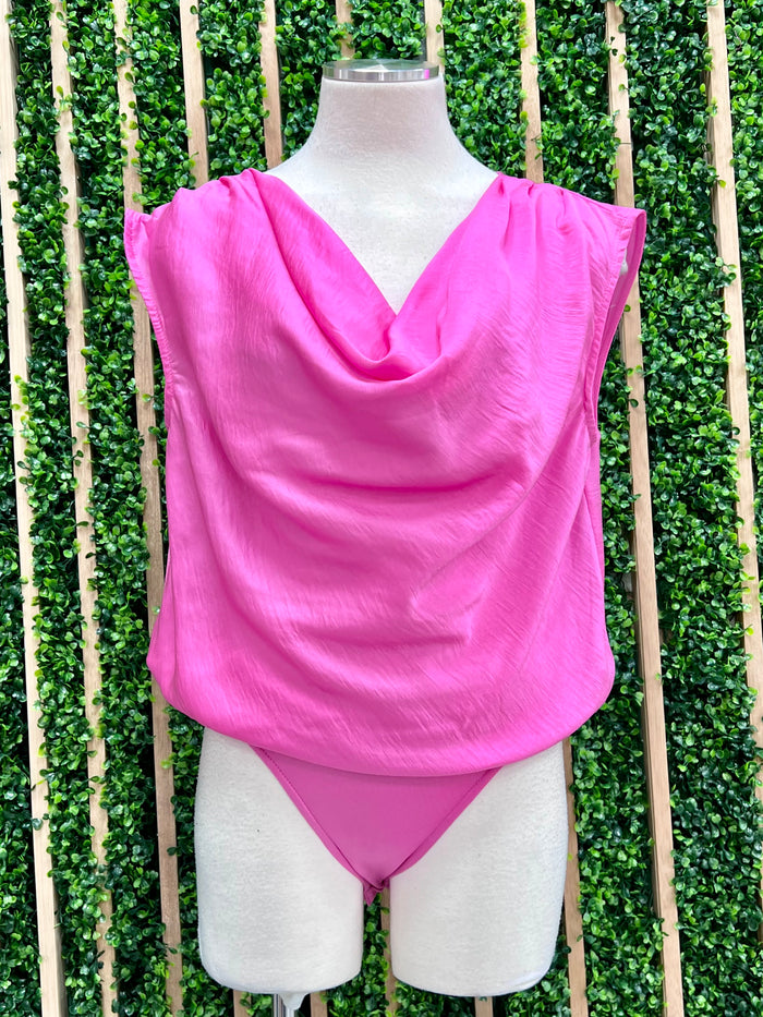 Delicate Cowl Neck Bodysuit Top