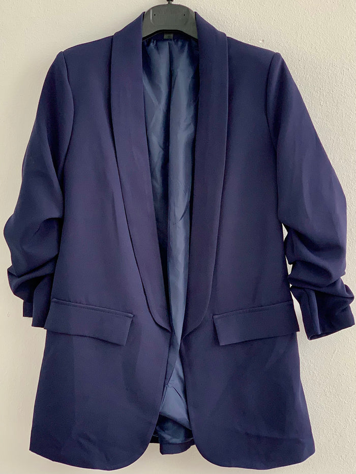 Navy Rouched Blazer