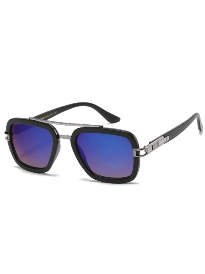 Square Resin Aviator Sunglasses