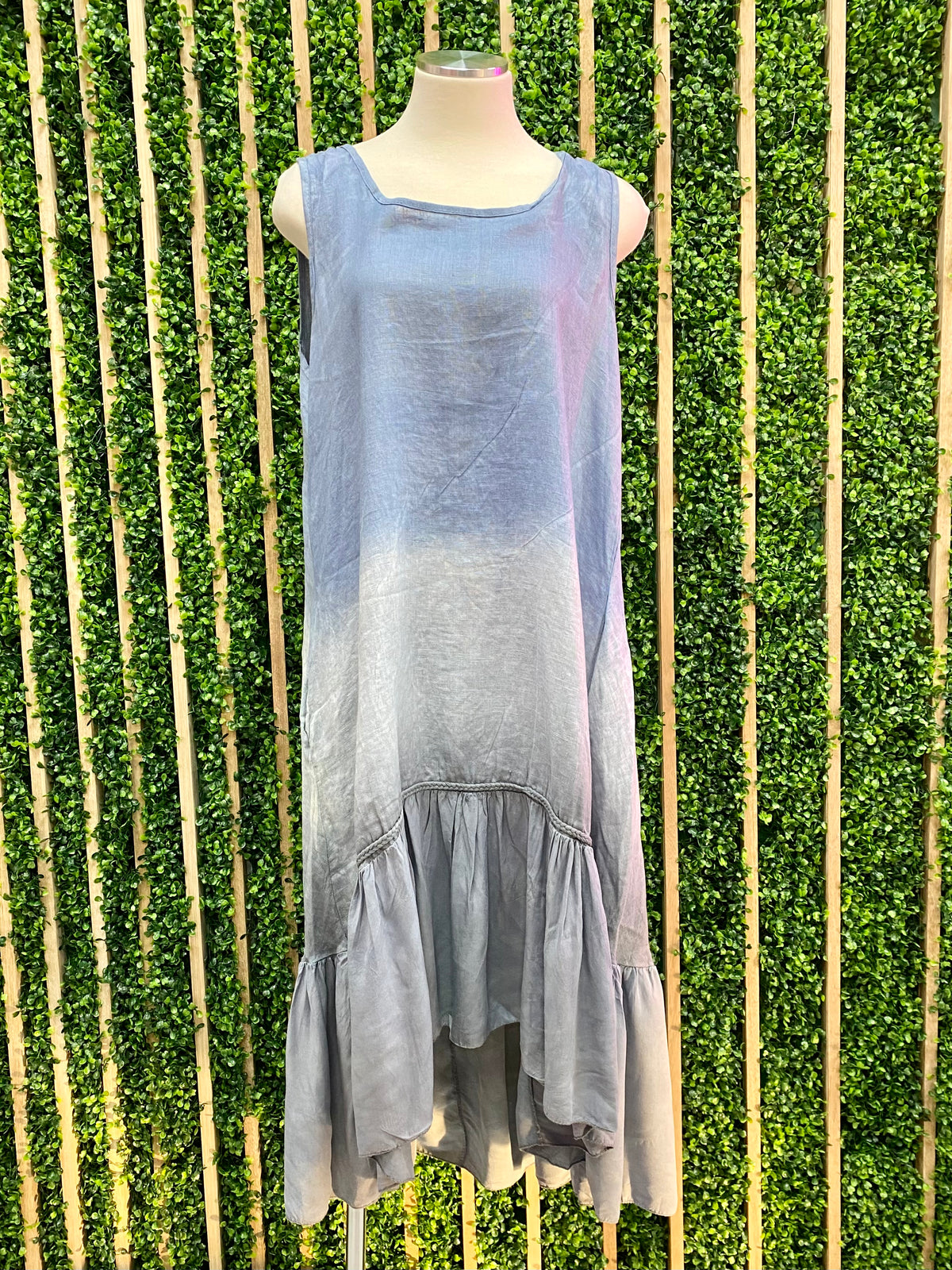 Ombre Hi Lo Linen Sleeveless Dress