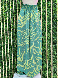 Green Abstract Wide Leg Pant