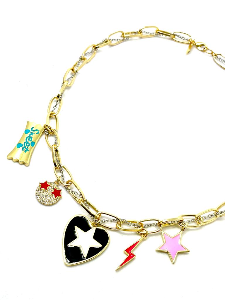 Star Heart Colorful Necklace