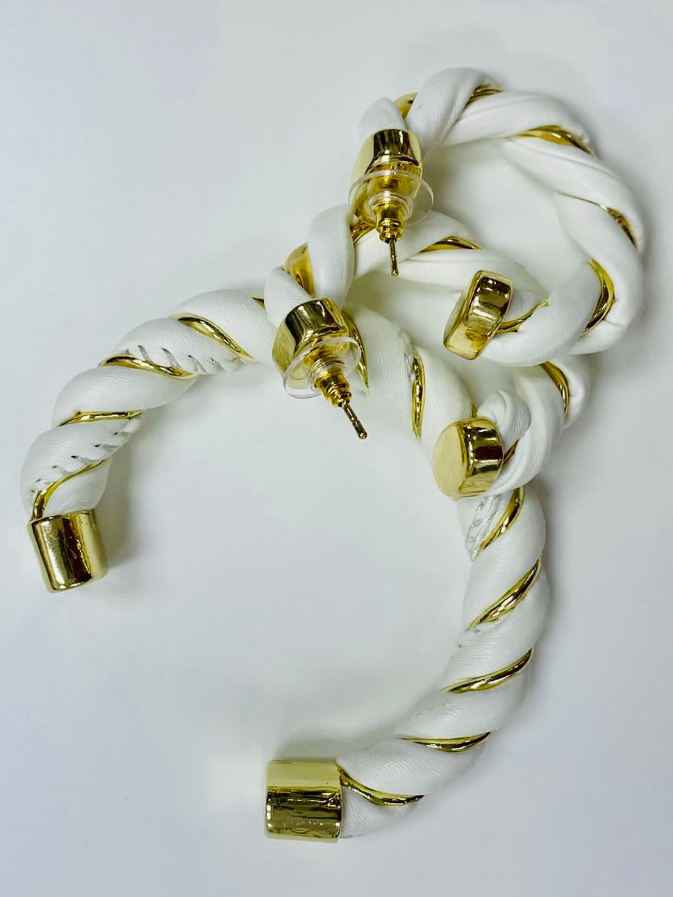 Twist of Luck Leather Hoop Earrings
