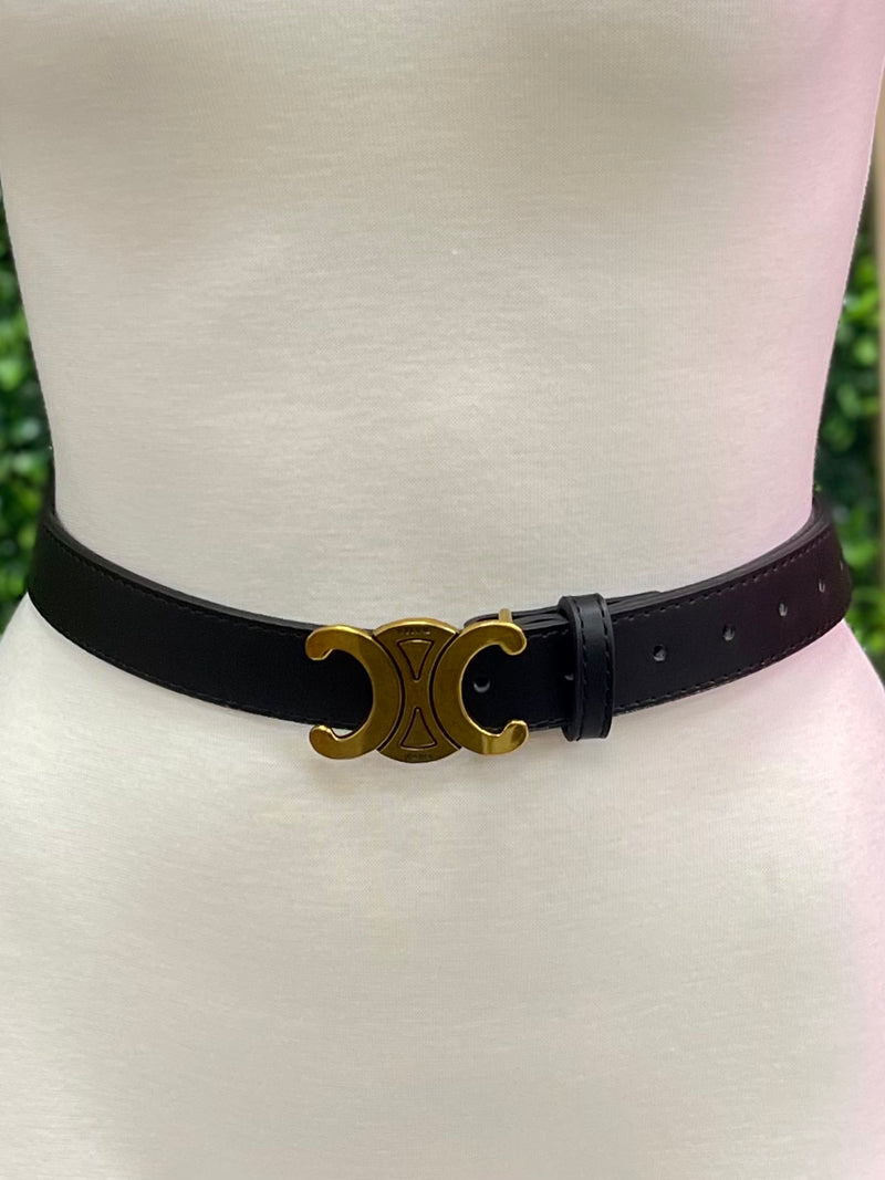 Worn Gold Detailed Buckle Belt