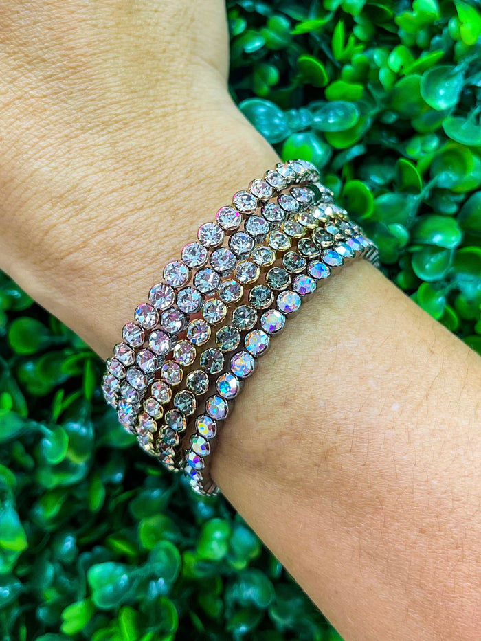 Exquisite Multi Crystal Bangle Set
