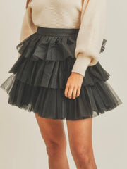 Layered Tulle Short Skirt