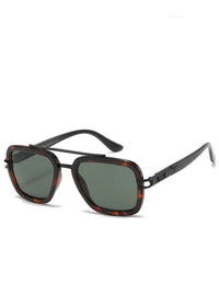 Square Resin Aviator Sunglasses
