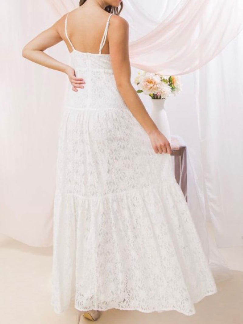 White Lace V Neck Maxi Dress Ah L La Lifestyle Boutique White Lace V Neck Maxi Dress Ah L La Lifestyle Boutique