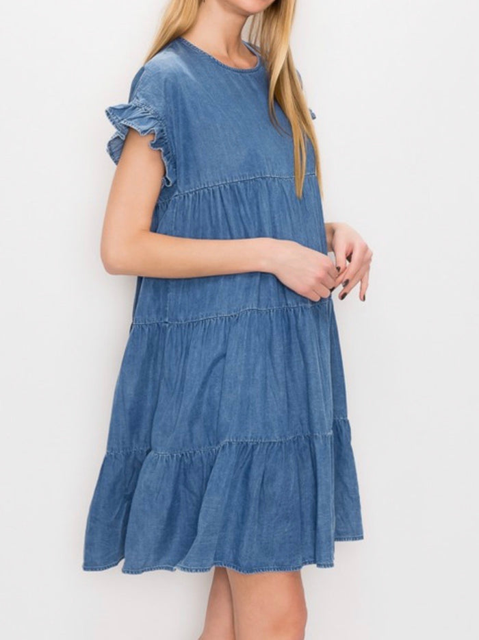 Denim Tiered Dress