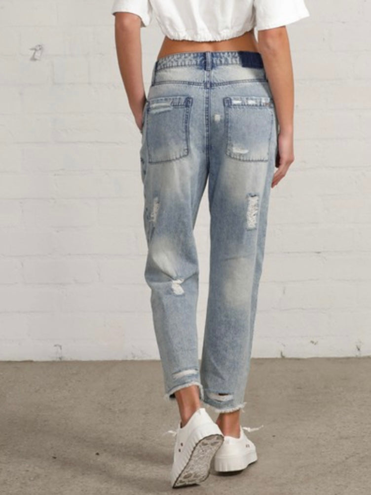 Slouch Patched Jeans