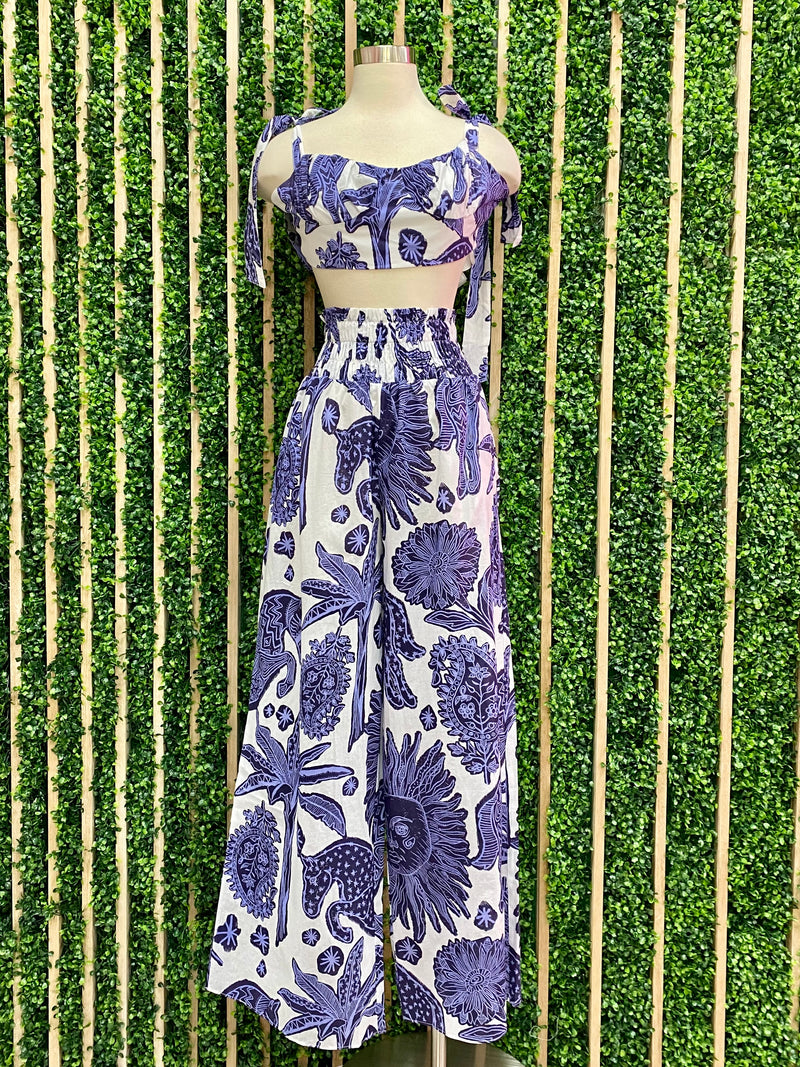 Blue Into The Sea Pant Set